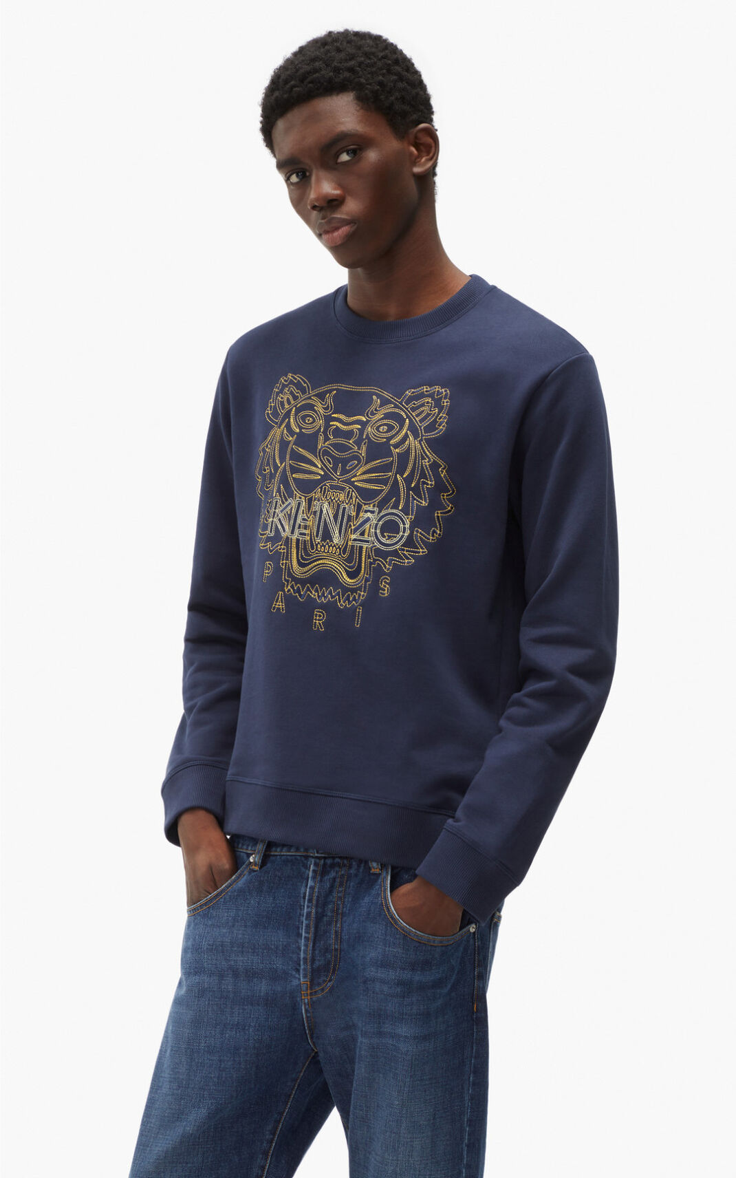 Sweat Kenzo Tiger Homme Bleu Marine Bleu | ZHDU-97846